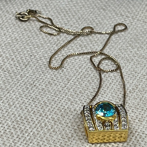 💎 Technibond Blue Topaz Pendant Necklace - QVC Classic! - Picture 4 of 17